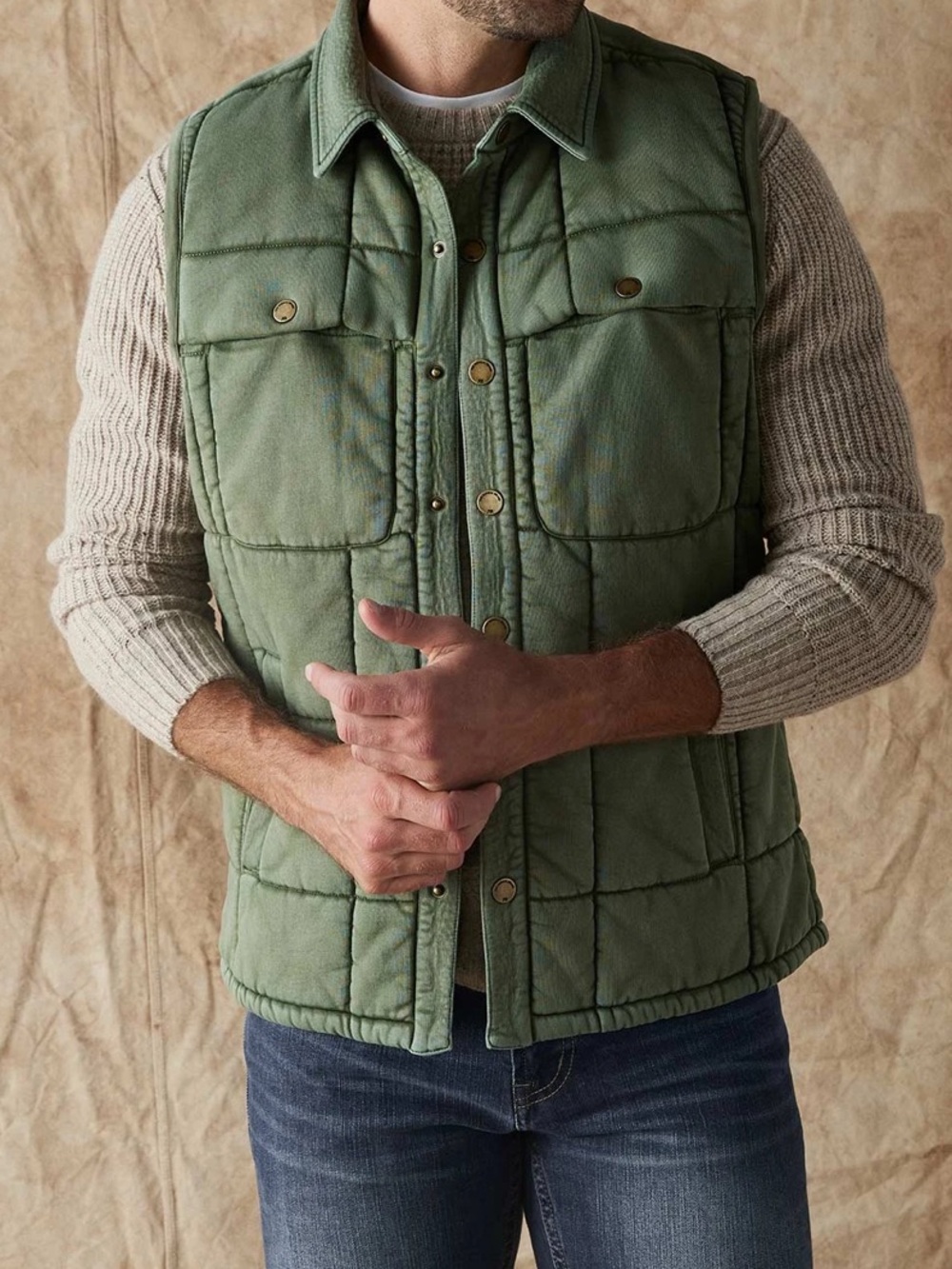 The Normal Brand Jackie Fleece Lodge Vest Size XL Green NWT